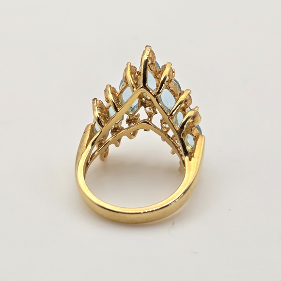 Elegant Blue Rhinestones and Cocktail Ring - Picture 10 of 10